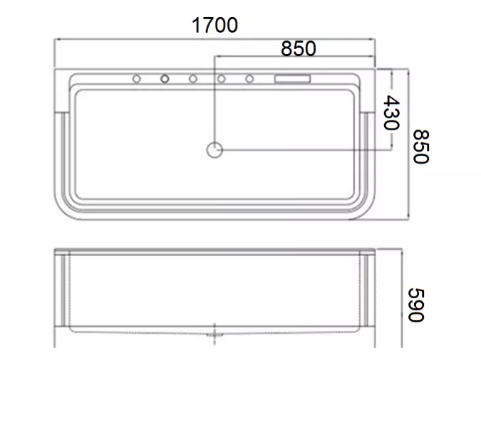 Ванна акриловая гидромассажная WeltWasser HB KELLER, Выбрать размер: 170*85*58, изображение 2