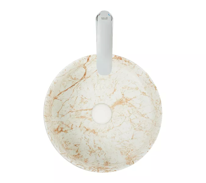 Раковина накладная WeltWasser SK ELBACH 3134, Выбрать цвет: Мрамор белая с бежевым, изображение 3