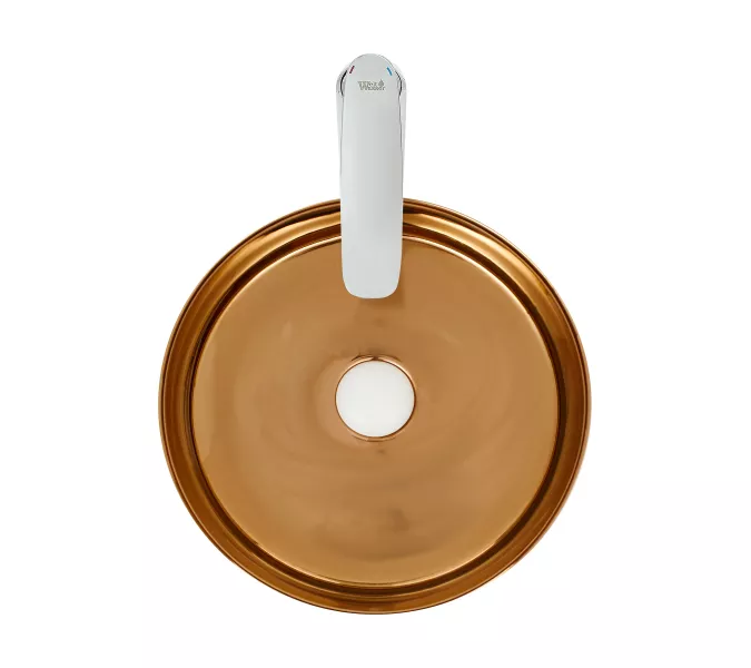 Раковина накладная WeltWasser SK ELBACH 3134, Выбрать цвет: Белая золотистая, изображение 3