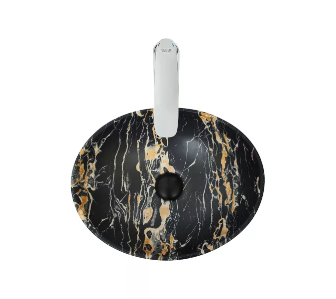 Раковина накладная WeltWasser SK ELBACH 3078, Выбрать цвет: Мрамор черная с бежевым, изображение 3