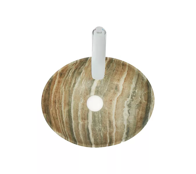 Раковина накладная WeltWasser SK ELBACH 3078, Выбрать цвет: Мрамор бежевая с серым, изображение 3