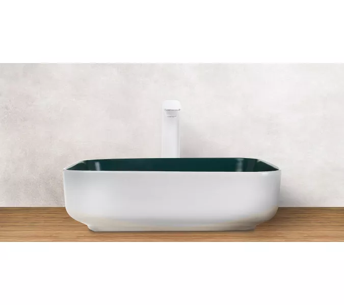 Раковина подвесная WeltWasser ELBACH 2195, Выбрать цвет: Белая зеленая, изображение 2