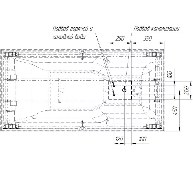 Ванна акриловая Radomir Fra Grande Русильон 180х90 хром, Выбрать цвет: Хром, изображение 21