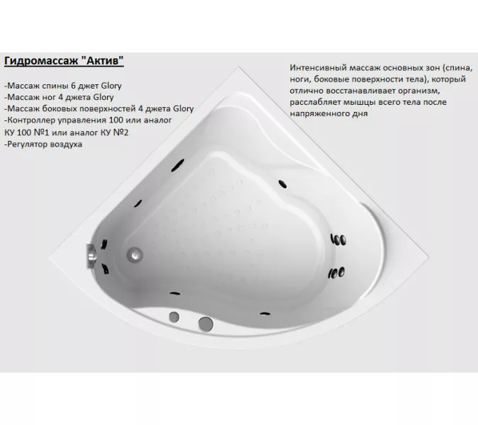 Ванна акриловая  Radomir Альтея 125х125 см, изображение 12