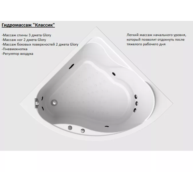 Ванна акриловая  Radomir Альтея 125х125 см, изображение 10