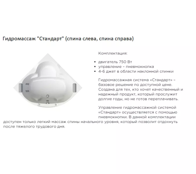 Ванна акриловая Radomir Сорренто, Выбрать размер: 140x140, изображение 6