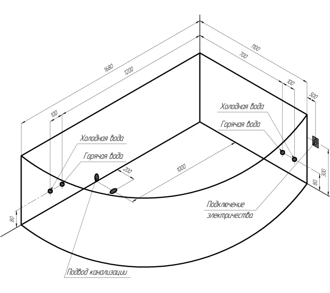 Ванна акриловая Radomir Алари 168х120 см, Ориентация: Правая, изображение 19