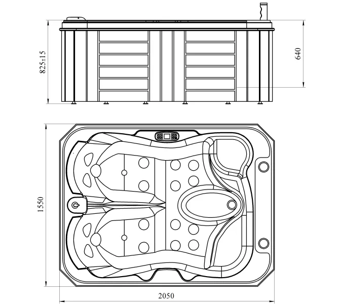 Бассейн гидромассажный Radomir Мишель Platinum  205х155 см, изображение 3