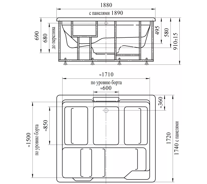 Мини-бассейн гидромассажный Radomir Цезарь Platinum 189х174 см, изображение 4