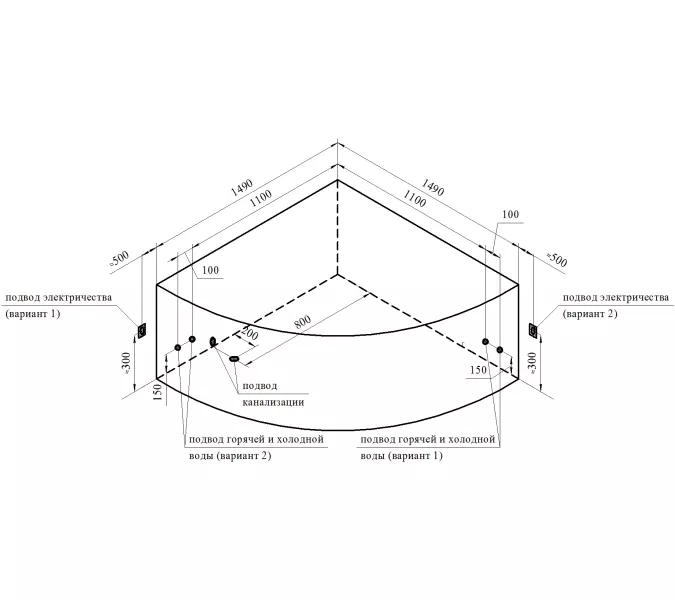Ванна акриловая Radomir Сандра 149х149 см, изображение 15