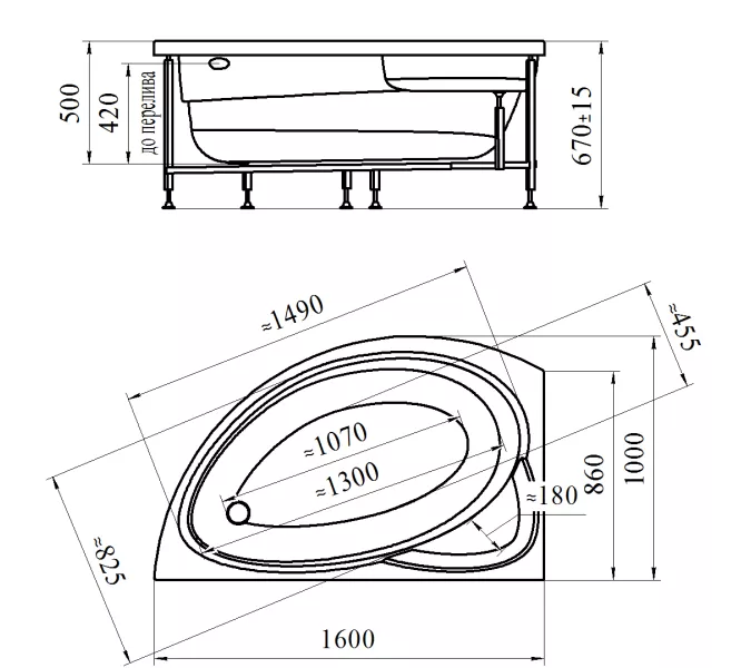 Ванна акриловая Radomir  Модерна R/L 160х100 см, Ориентация: Левая, изображение 12