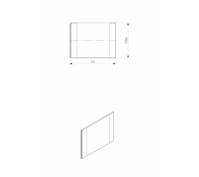 Панель боковая 1Marka  "ALISA MG" 170*75 L/R, изображение 2