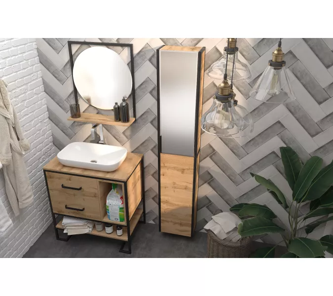 Зеркало круглое 1Marka GRUNGE LOFT 60П, изображение 6