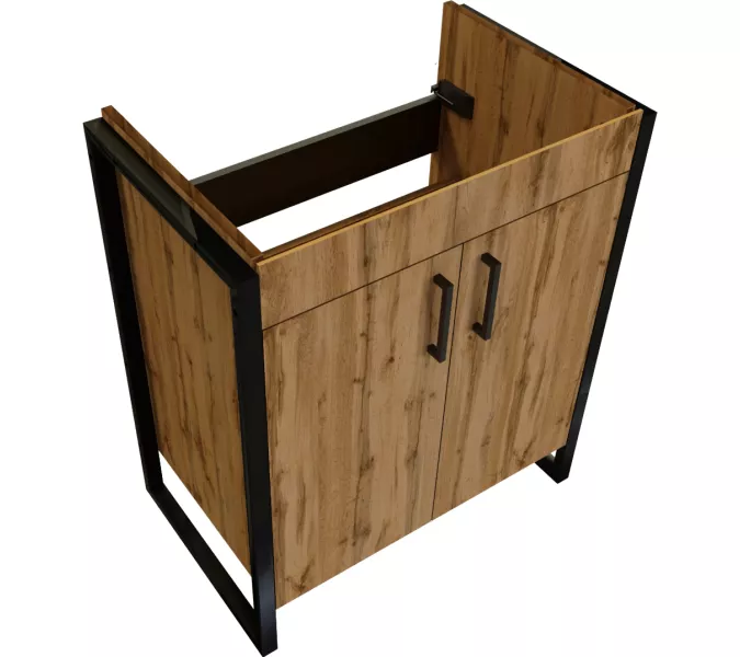 Тумба без раковины 1Marka Grunge Loft 70Н 2двери , дуб вотан, изображение 4