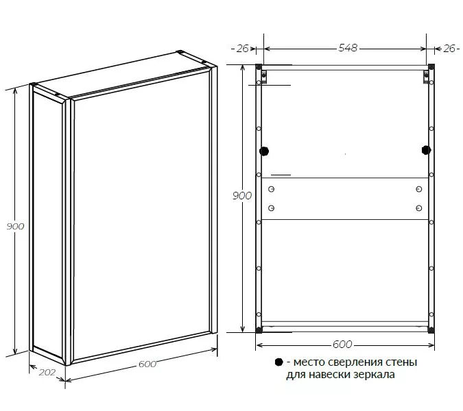 Зеркало-шкаф 1Marka GRUNGE LOFT 60П 1д, изображение 4