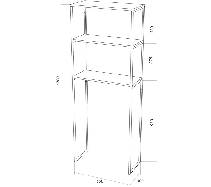 Шкаф 1Marka Grunge Loft над стир. машиной 170*65, дуб вотан, изображение 3