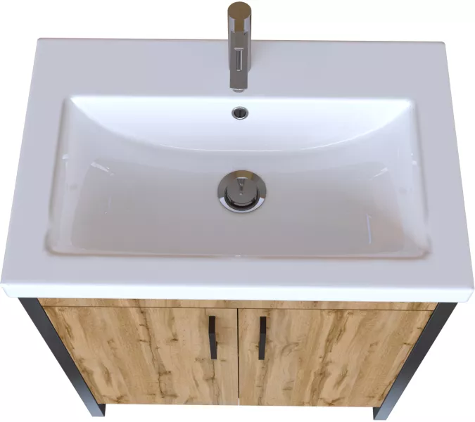 Тумба без раковины 1Marka Grunge Loft 70Н 2двери , дуб вотан, изображение 2