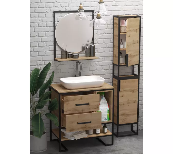 Зеркало круглое 1Marka GRUNGE LOFT 60П, изображение 4