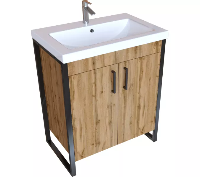 Тумба без раковины 1Marka Grunge Loft 70Н 2двери , дуб вотан