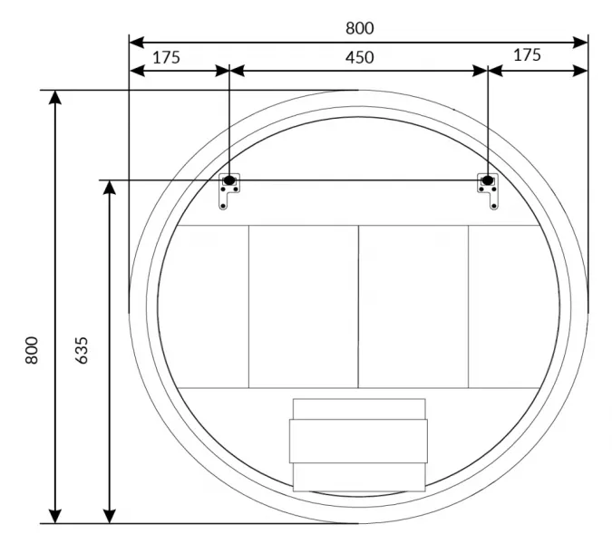 Зеркало 1Marka Amour 80 круглое, с сенсором, изображение 6