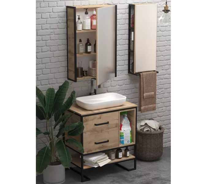 Пенал зеркальный-сквозной 1Marka GRUNGE LOFT 35П, изображение 2