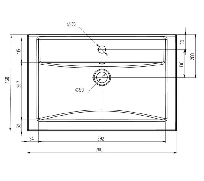 Раковина 1Marka Comfort 70 Polytitan, изображение 4