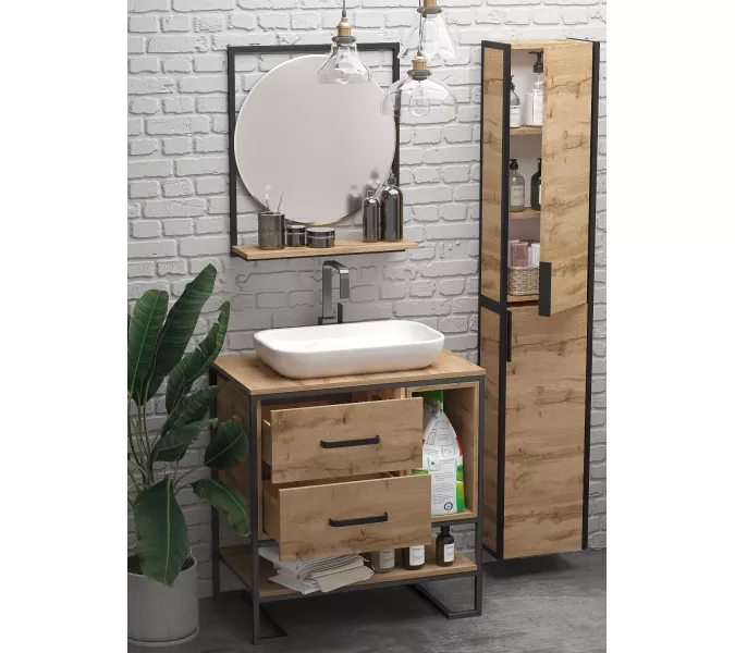 Тумба 1Marka Grunge Loft 80Н 2я/2п, дуб вотан, изображение 5