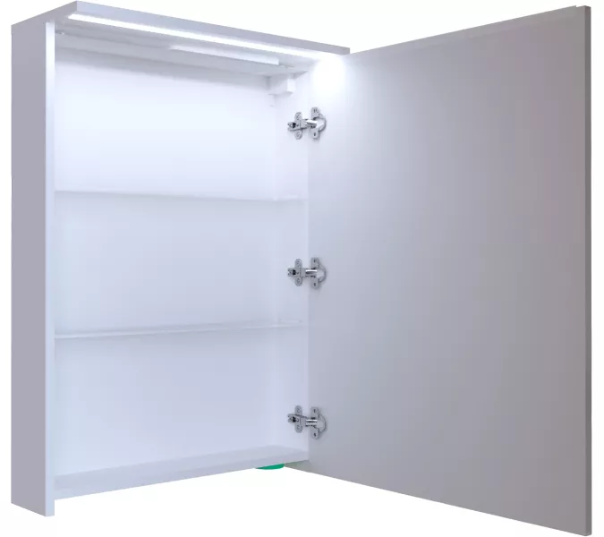 Зеркало-шкаф 1Marka Соната 60 1д с подсветкой, белый глянец, изображение 6