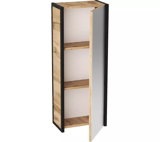 Пенал зеркальный 1Marka GRUNGE LOFT 35П 1д, Внешний вид: с зеркалом, изображение 2