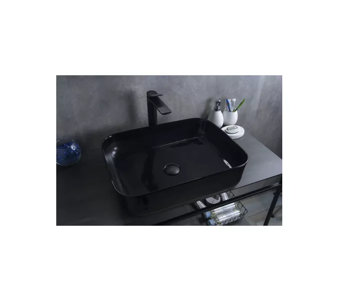 Накладная раковина для ванной Gid BL1304 черная глянцевая, Выбрать цвет: Черный глянцевый