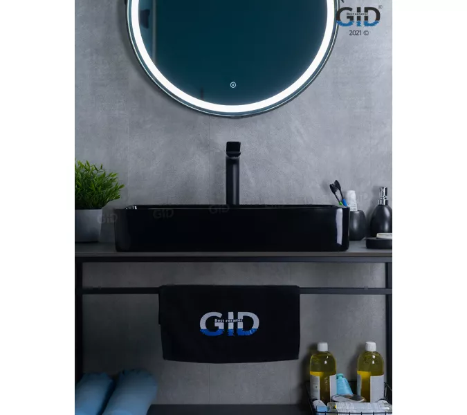 Накладная раковина для ванной Gid BL9396 черная глянцевая, изображение 2