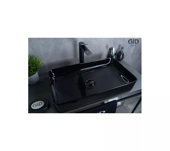 Накладная раковина для ванной Gid BL9396 черная глянцевая