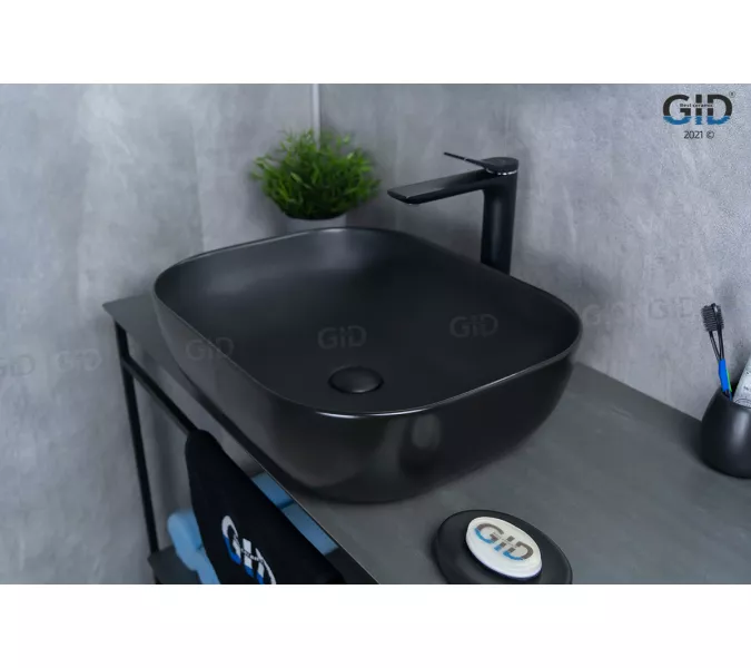 Накладная раковина для ванной Gid Bm1302 черная матовая, Выбрать цвет: Черный матовый, изображение 3
