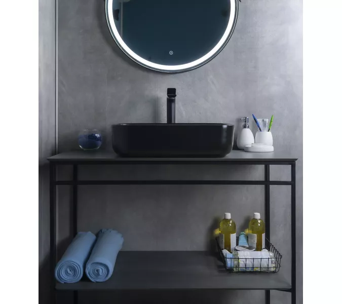 Накладная раковина для ванной Gid Bm1304 черная матовая, Выбрать цвет: Черный матовый, изображение 2