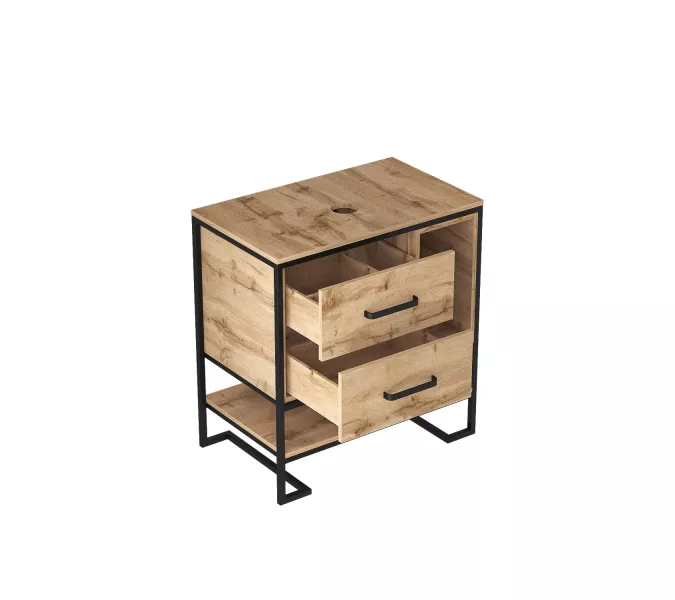 Тумба 1Marka Grunge Loft 80Н 2я/2п, дуб вотан, изображение 2