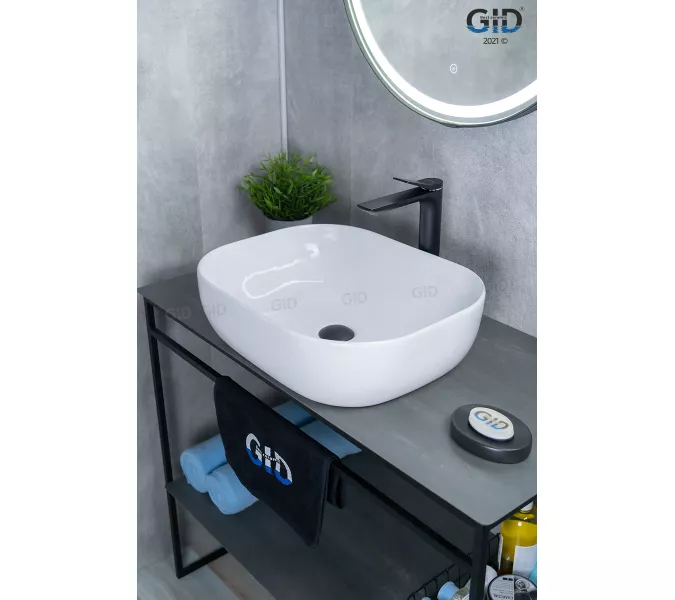 Накладная раковина для ванной Gid D1302 белая, Выбрать цвет: Белый, изображение 5