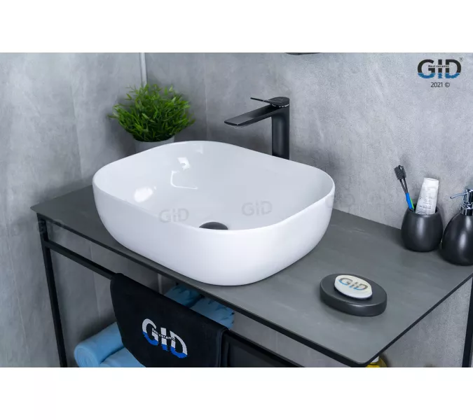 Накладная раковина для ванной Gid D1302 белая, Выбрать цвет: Белый, изображение 2