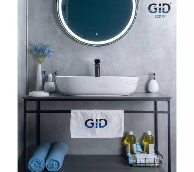 Накладная белая раковина для ванной Gid D1346, изображение 3