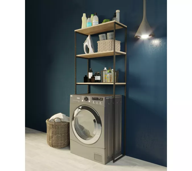 Шкаф 1Marka Grunge Loft над стир. машиной 170*65, дуб вотан