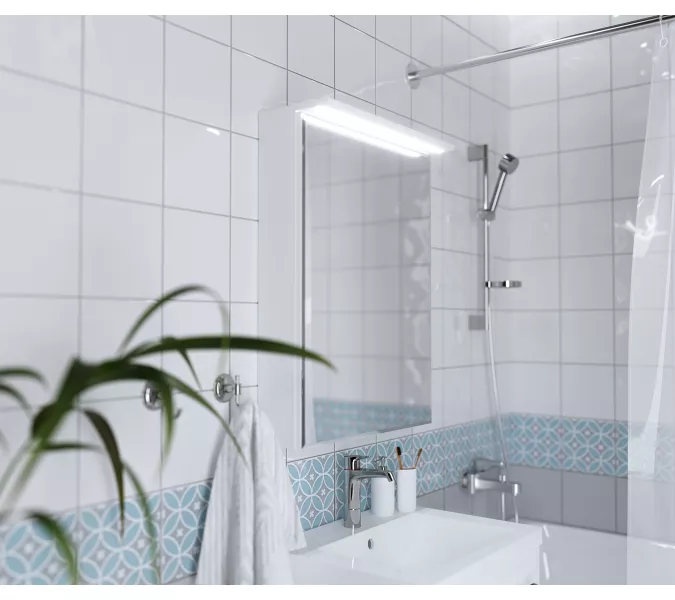 Зеркало-шкаф 1Marka Соната 60 1д с подсветкой, белый глянец, изображение 5