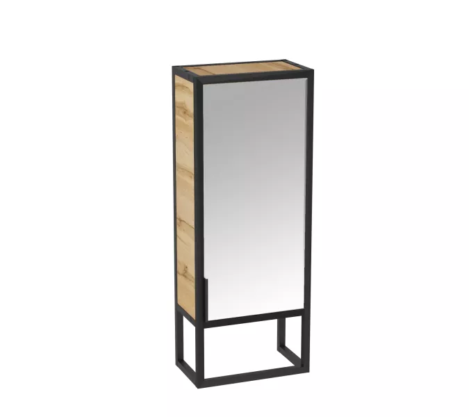 Пенал зеркальный 1Marka GRUNGE LOFT 35Н/П 1д, Внешний вид: с зеркалом