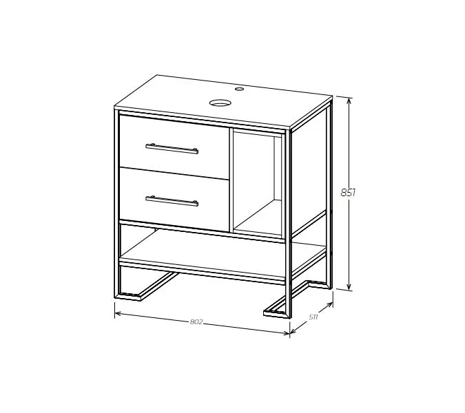 Тумба 1Marka Grunge Loft 80Н 2я/2п, дуб вотан, изображение 7