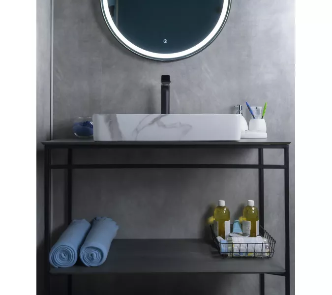 Накладная раковина для ванной Gid Mnc396C под камень, Выбрать цвет: Белый, изображение 3