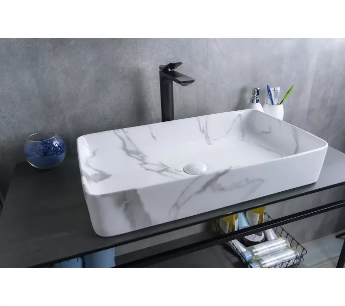 Накладная раковина для ванной Gid Mnc396C под камень, Выбрать цвет: Белый, изображение 2