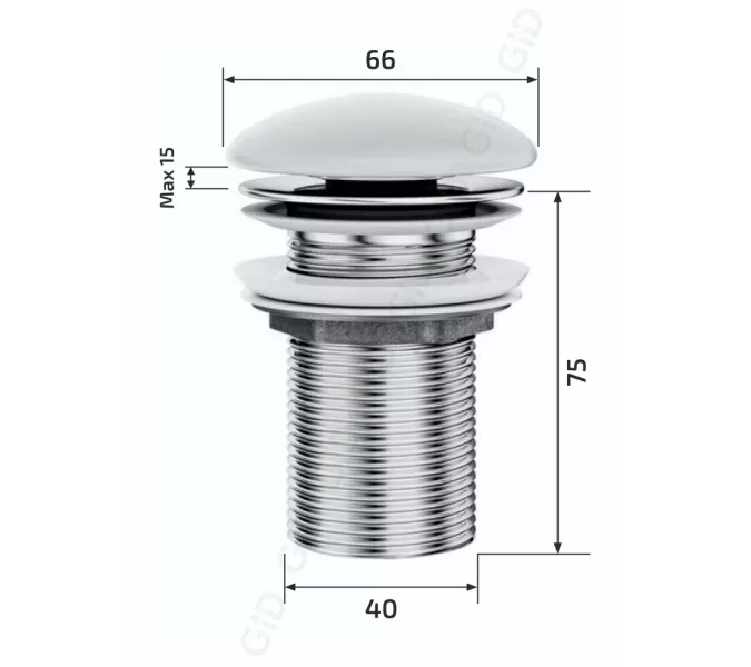 Донный клапан Gid Gmh100 серый матовый керамический, изображение 3