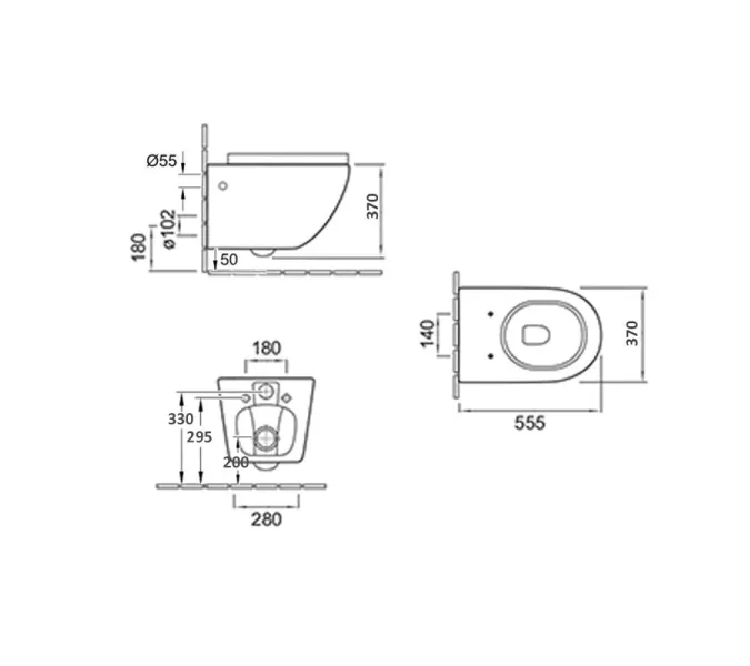 Унитаз подвесной ESBANO FORTEX (Белый) 55х37х37 см, Выбрать цвет: Белый, изображение 7