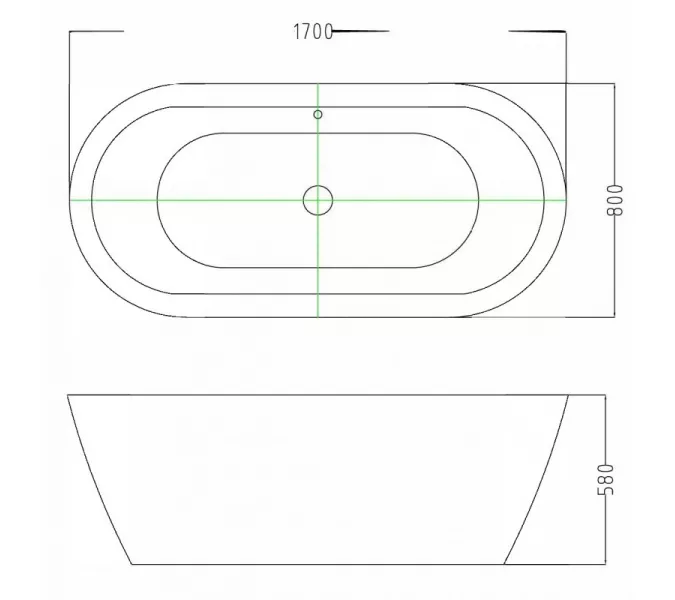Ванна акриловая Esbano Tokyo , 170x80x58, Выбрать цвет: Белый, изображение 3