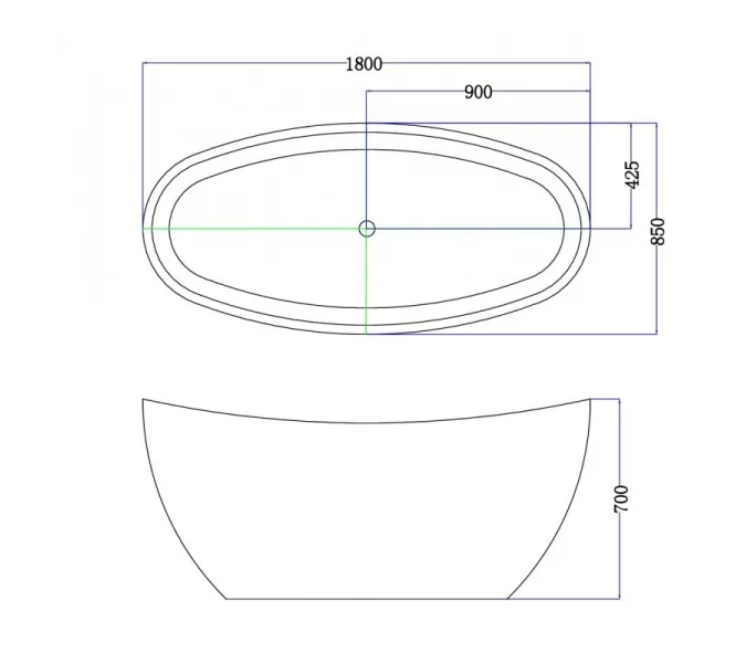 Ванна акриловая Esbano Ottawa, 180x85x70, изображение 3