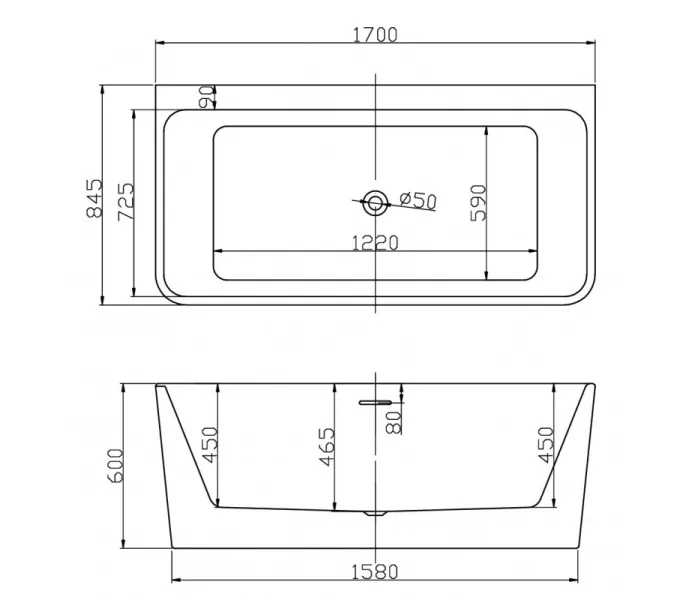 Ванна акриловая Esbano Paris 22, 170x85x60, Внешний вид: Paris 22, изображение 3