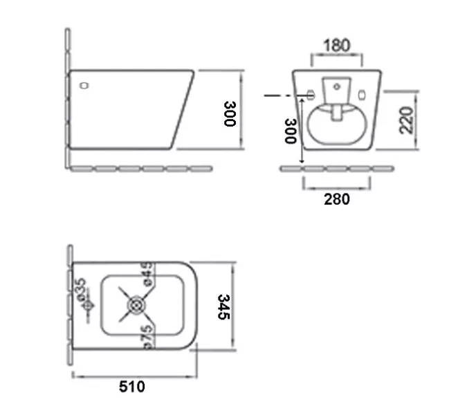 Биде подвесное ESBANO GARTEZ (White) 510x345x300, изображение 3